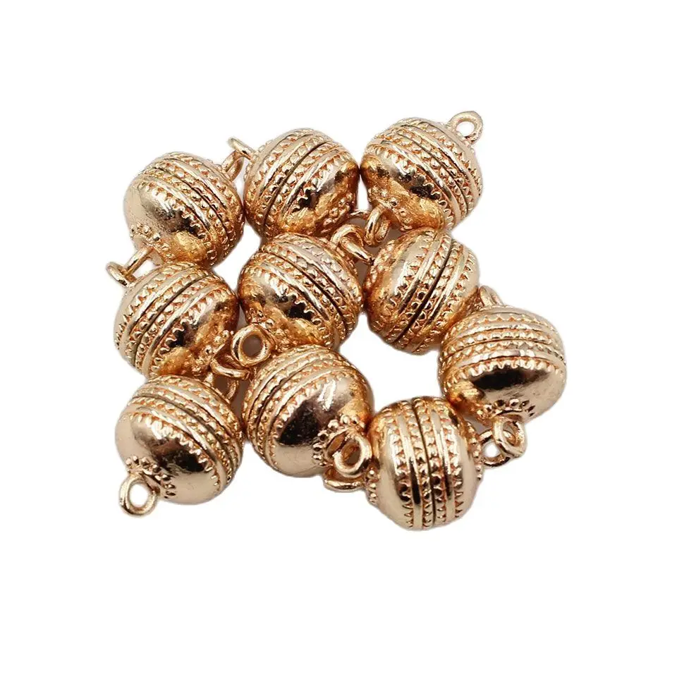 

APDGG 10 Pcs Jewelry Findings Copper Gold Plated Magnet Ball Clasps For Pearl Bracelets Necklaces Making DIY Craft Accessories