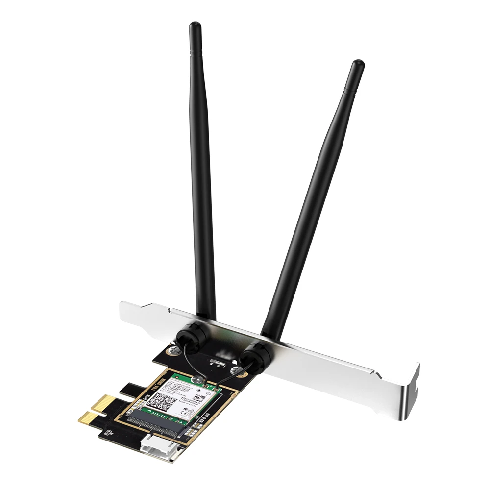 Imagem -02 - Placa de Rede sem Fio Wi-fi Pcie x1 3000mbps Bluetooth 5.1 Chip Adaptador de Rede Pci Express Ax200ngw 2.4g 5g Antena Dupla