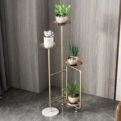 Étagère à plantes de luxe en fer forgé doré, style nordique créatif, pour salon, balcon, Type de sol, pour fleurs