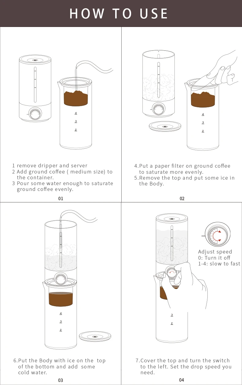 TIMEMORE Store Icy Pipe Ice Drip CoffeeMaker 400mlDrip Utensils Water Drip Brew MakerGlassMinimalismPortableForHouseKitchenTrave view 5