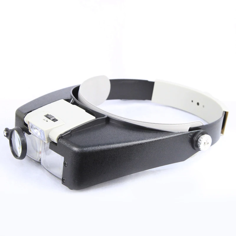 Headband Magnifier With LED Magnifier For Reading Optivisor Magnifying Glass Loupes Jewelry Watch Repair With 2 Led Lights