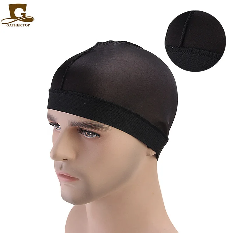 Modna męska jedwabista czapka z elastyczną opaską Jedwabiste bandany Durag Spandex Dome Cap Dla mężczyzn akcesoria do włosów