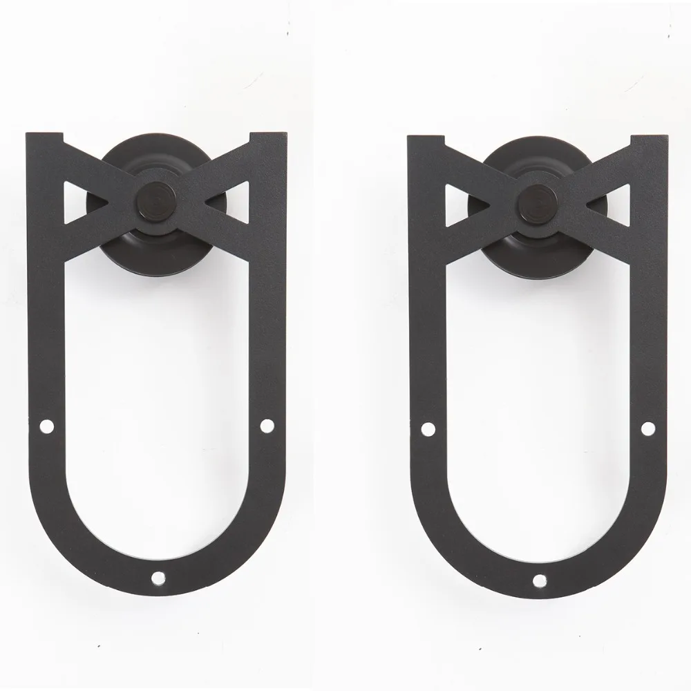 4.9/6/6.6FT Horseshoe Single Wheel Black Rustic Carbon Steel Barn Sliding Door Hardware