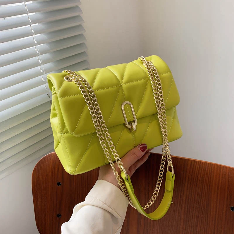 Fashion Diamond Lattice Flap Shoulder Bags For Women Pu Leather Small Crossbody Bags Female Vintage Underarm Handbag Purse