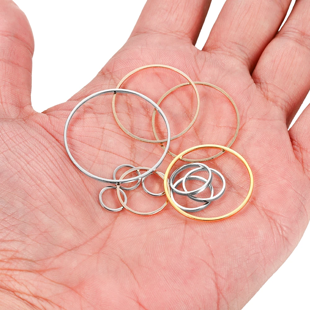 20-50pcs Diameter 8-40mm Round Brass Closed Rings Connect Earrings Pendants Circle Earring Pendant Jewelry Accessories Findings
