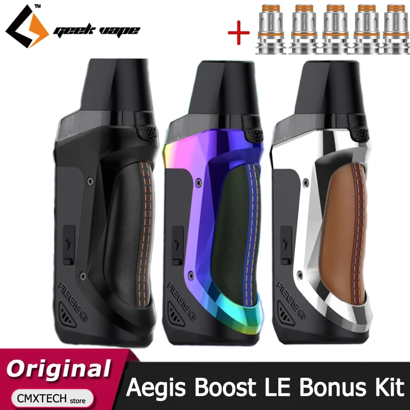 Geekvape Aegis Boost LE Bonus Kit Pod 3.7ML Cartridge 40W Vape Luxury Edition with 5 Coils Electronic Cigarette Vaporizer