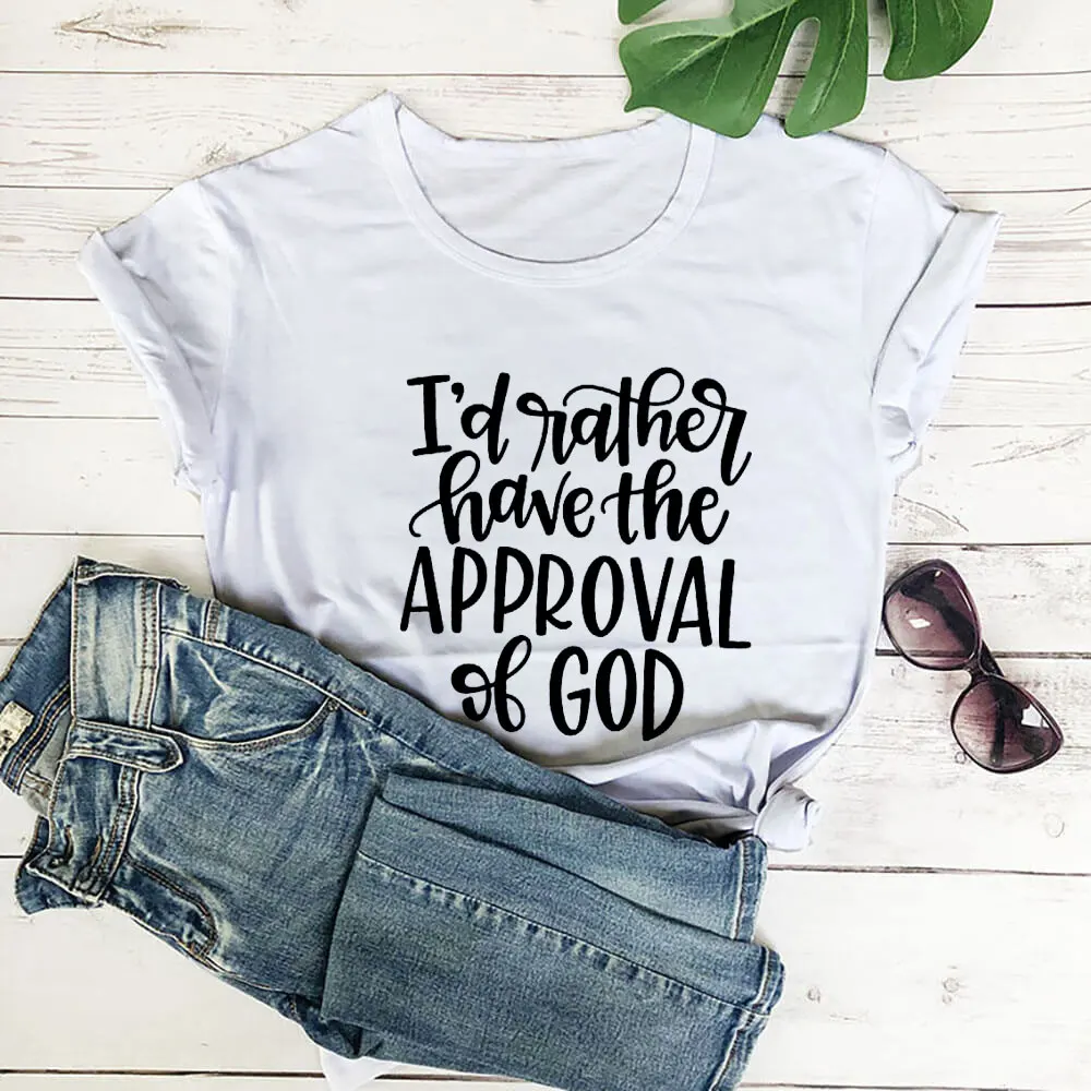 God's Approval New Arrvial Christian Shirt Unisex 100%Cotton Women Tshirt Summer Casual Short Sleeve Top Faith Tee Dropshipping