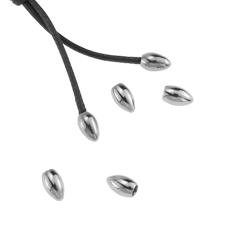 

20pcs Stainless Steel Cord End Caps Fit 1.5/2/2.5mm Leather Rope DIY Jewelry Making Accessories Thread Fastener Crimp Findings