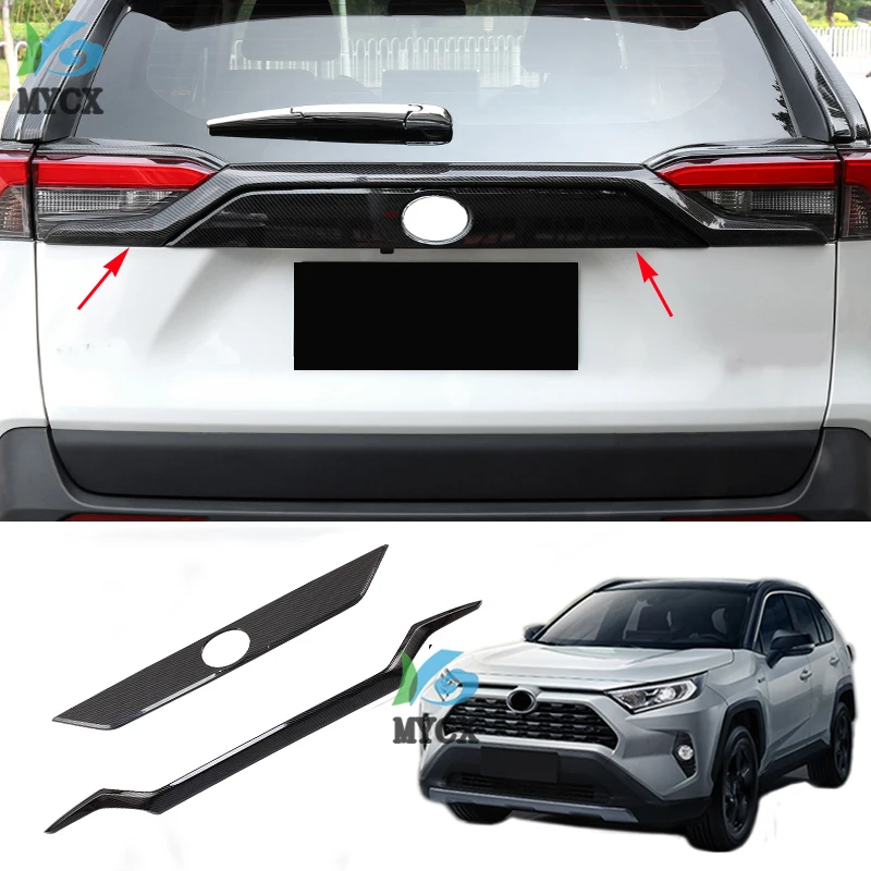 ABS Chrome Car Auto Decoration Rear Trunk Streamer Tail Gate Cover Trim For Toyota RAV4 2019 2020 5th Accessories