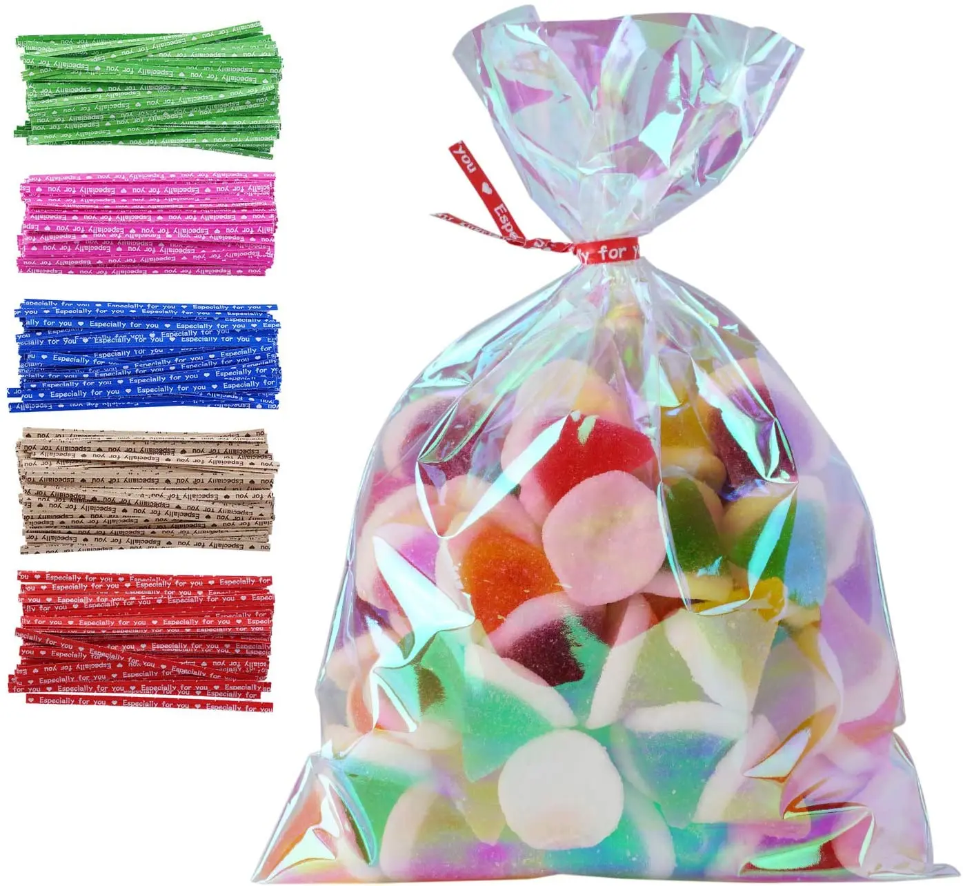 100Pcs/pack Candy Metallic Dot Twist Ties Wire Cello Bags Lollipop Pack Fastener Sealing For Cake Pops Party Supplies