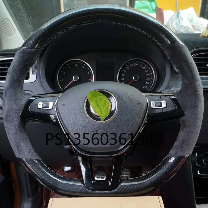 Suitable for Volkswagen VW Magotan T-CrossTayron Lamando Tiguan Bora T-ROC Jetta Passat Hand-sewn leather steering wheel cover