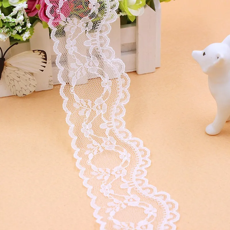 

300yards Big Wave Lace Wide 5.3 Cm White and Black DIY Bridal Wedding/ shoes/ Headdress and Lace Dress Lace