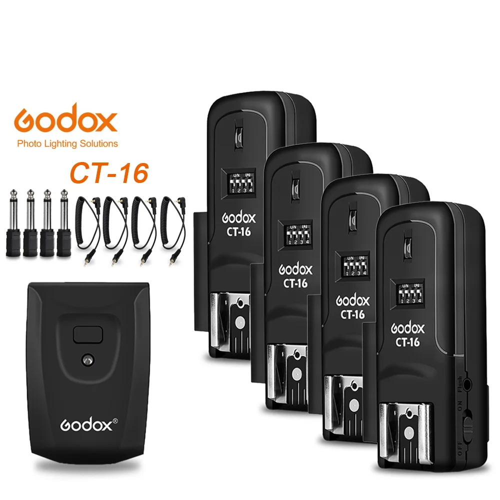 Godox CT-16 16 Channels Wireless Radio Flash Trigger Transmitter / Receiver Set for Canon Nikon Olympus Pentax Studio Flash