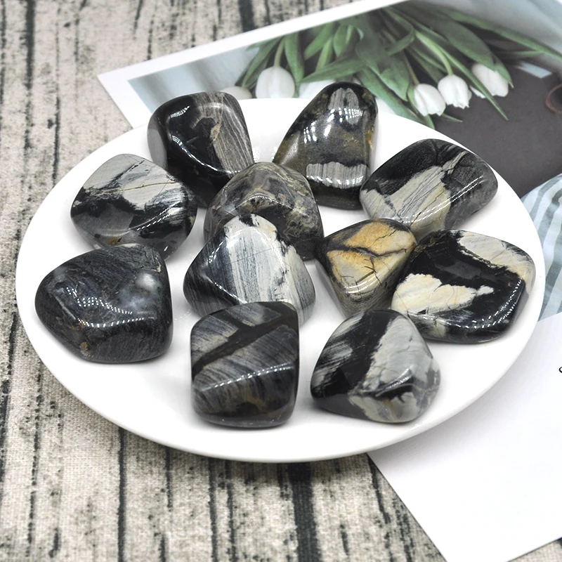 Natural Silver Leaf Jasper Gravel Specimen Size Irregular Tumbled Stone Reiki Healing Crystal Quartz Mineral Aquarium Home Decor