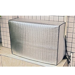 1pc Metal Aluminum Film Air Conditioner Cover Outdoor Air Conditioning Sun Shade Protection Covers Sunshade Cover Silver