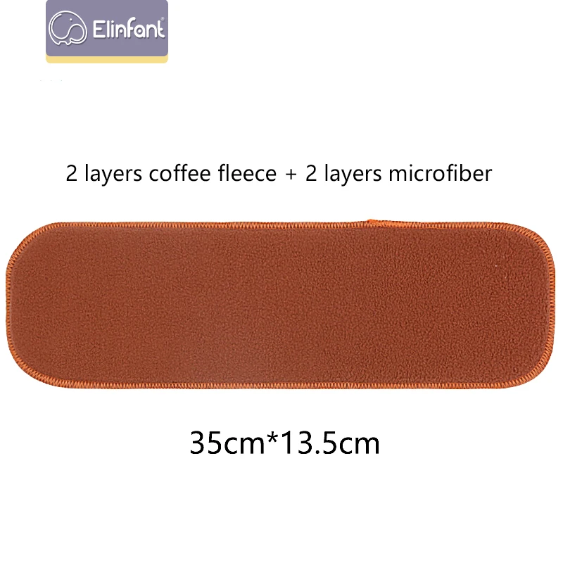 Elinfant  Coffee Fleece Insert Baby Cloth Diaper Nappy Washable Reusable Changing Pads & Covers Medium 35 * 13.5cm SMT065