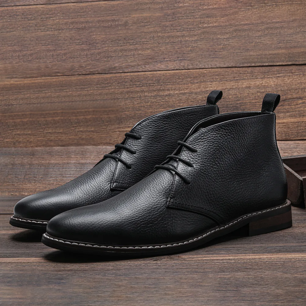 Men's boots Genuine Leather Men's ankle boots Brand quality Chelsea boots for men
