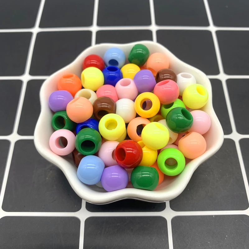 50pcs/lot 10x8mm Acrylic Spacer Beads Big Large Hole Beads For DIY Jewelry Making 17 Colors Pick