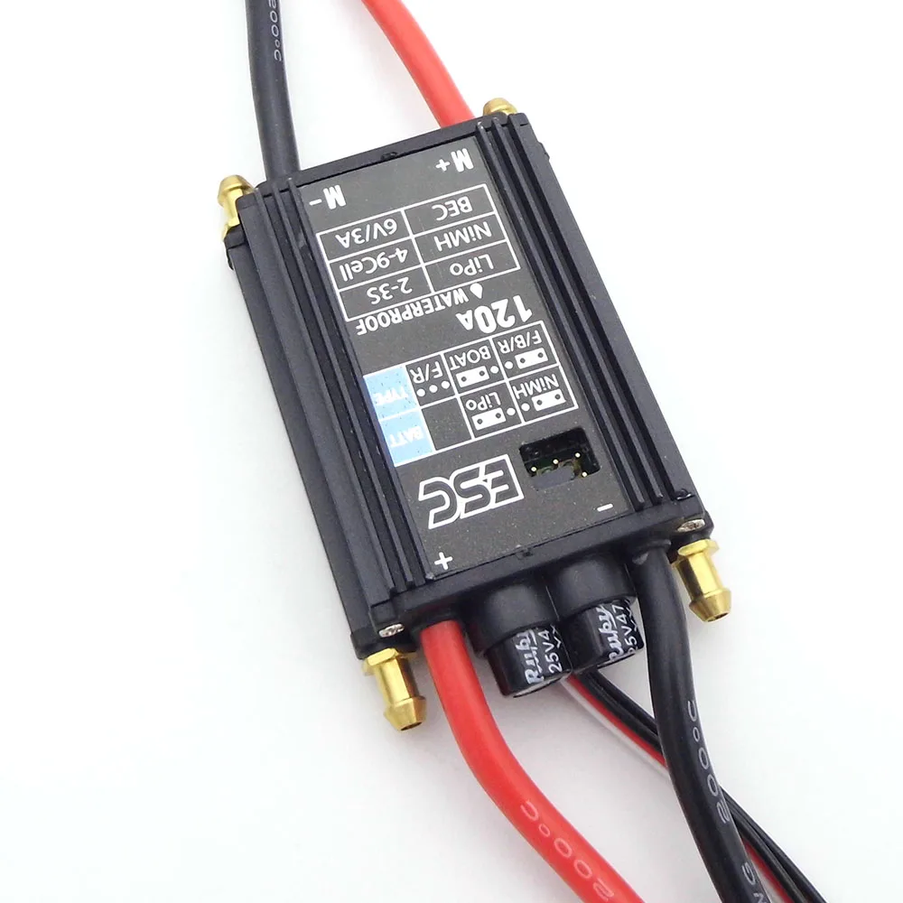 3S 120A ESC แปรงมอเตอร์ควบคุมความเร็ว2-Ways ไปข้างหน้าสำหรับ RC เรือลากจูง Fishling เหยื่อเรือ cruise Marine