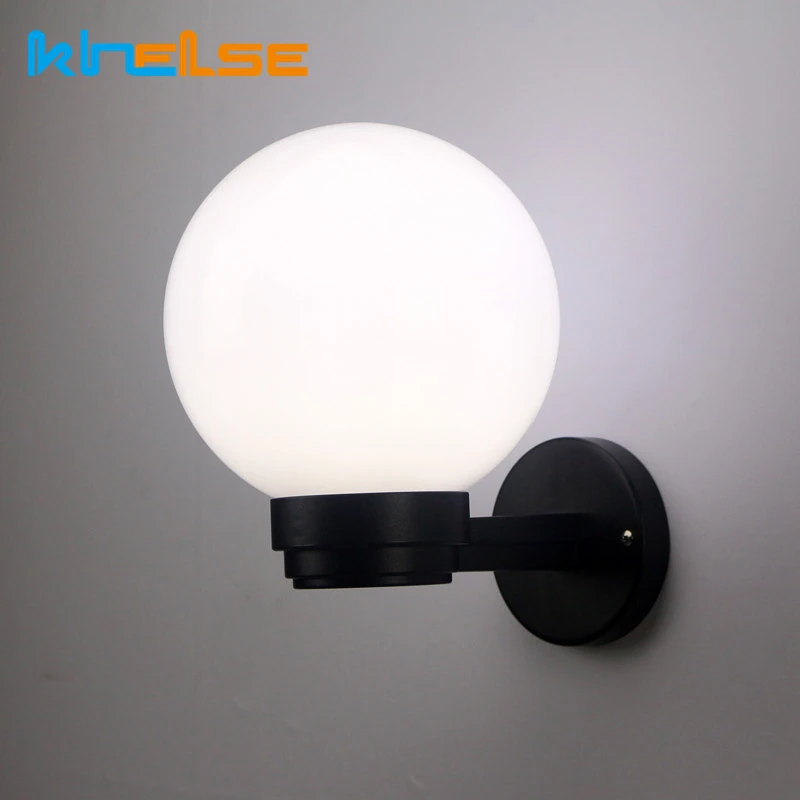 Modern LED Globe Wall Lamp 15W Outdoor Waterproof Garden Wall Mount Sconces Balcony Yard Ailse Stair Exterior Wall Light Fixture