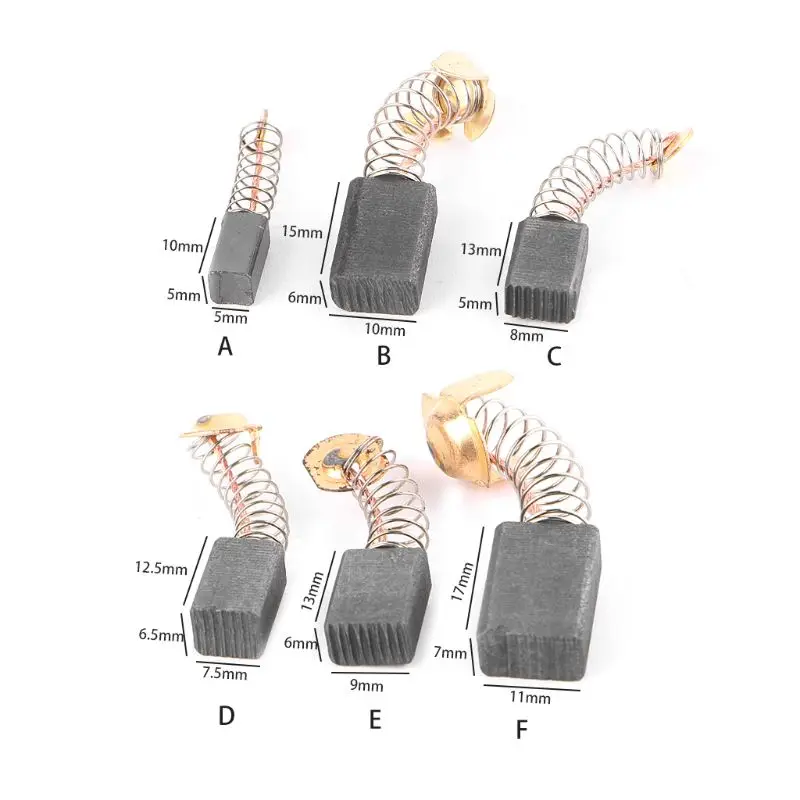 Sostituzione della spazzola della grafite della smerigliatrice angolo del martello elettrico della spazzola carbone utensile elettrico 10pcs varie dimensioni
