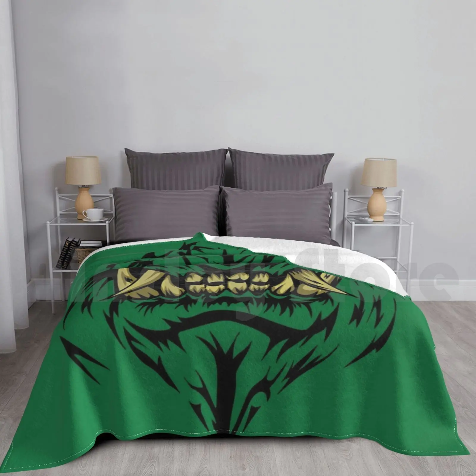 Oni Teeth-Orc Colors Blanket For Sofa Bed Travel Horror Ork Japanese Orcs Monster Fangs Ogre Oni Demon