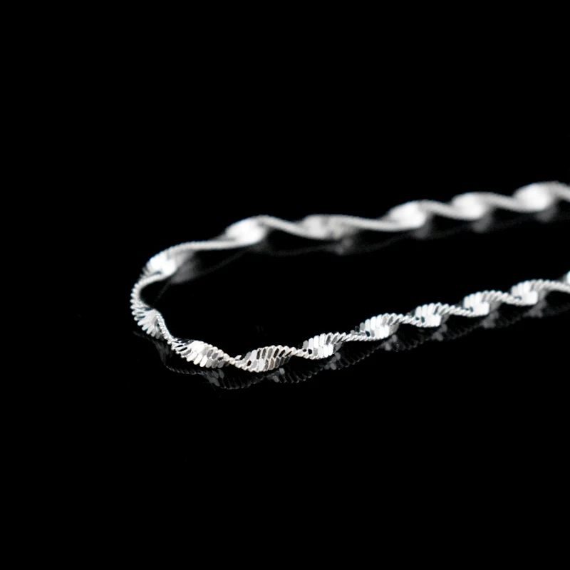 Nowe mody proste skręcone bransoletka z motywem fali 925 Sterling Silver delikatny Spin wzór łańcuch ręczny kobiety i dziewczyny biżuteria bransoletki prezent — zdjęcie 3