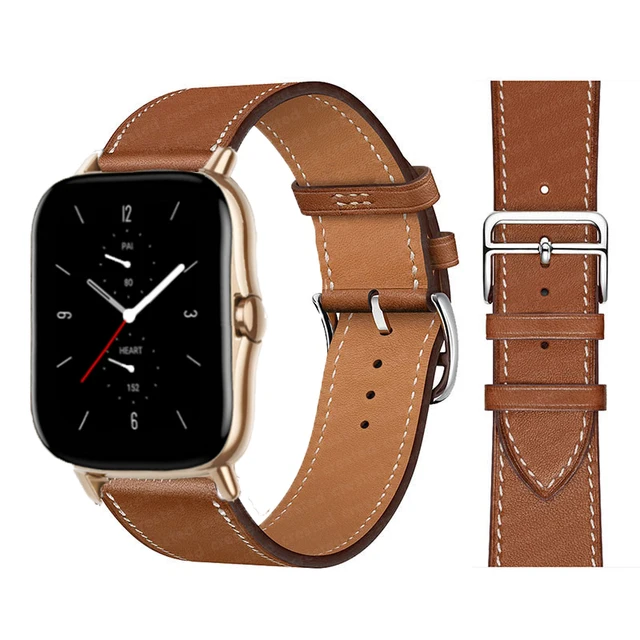 20mm/22mm Leather band For Amazfit GTS 4/3/2/2e/GTS2 Mini/GTR 4/3 pro/GTR2/2e/stratos 2/3 Sport Watch Bracelet Amazfit bip strap