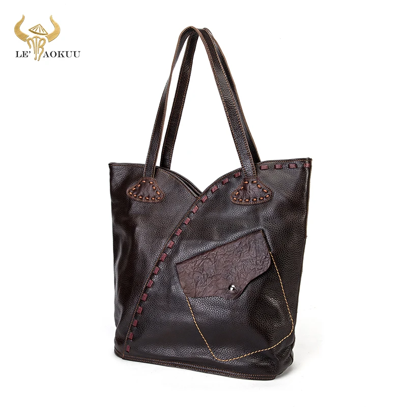 Coffee Quality Leather Luxury Brand Designer Large Shopper Women's Purse Handbag Tote Ladies Over The Shoulder Satchel Bag 26