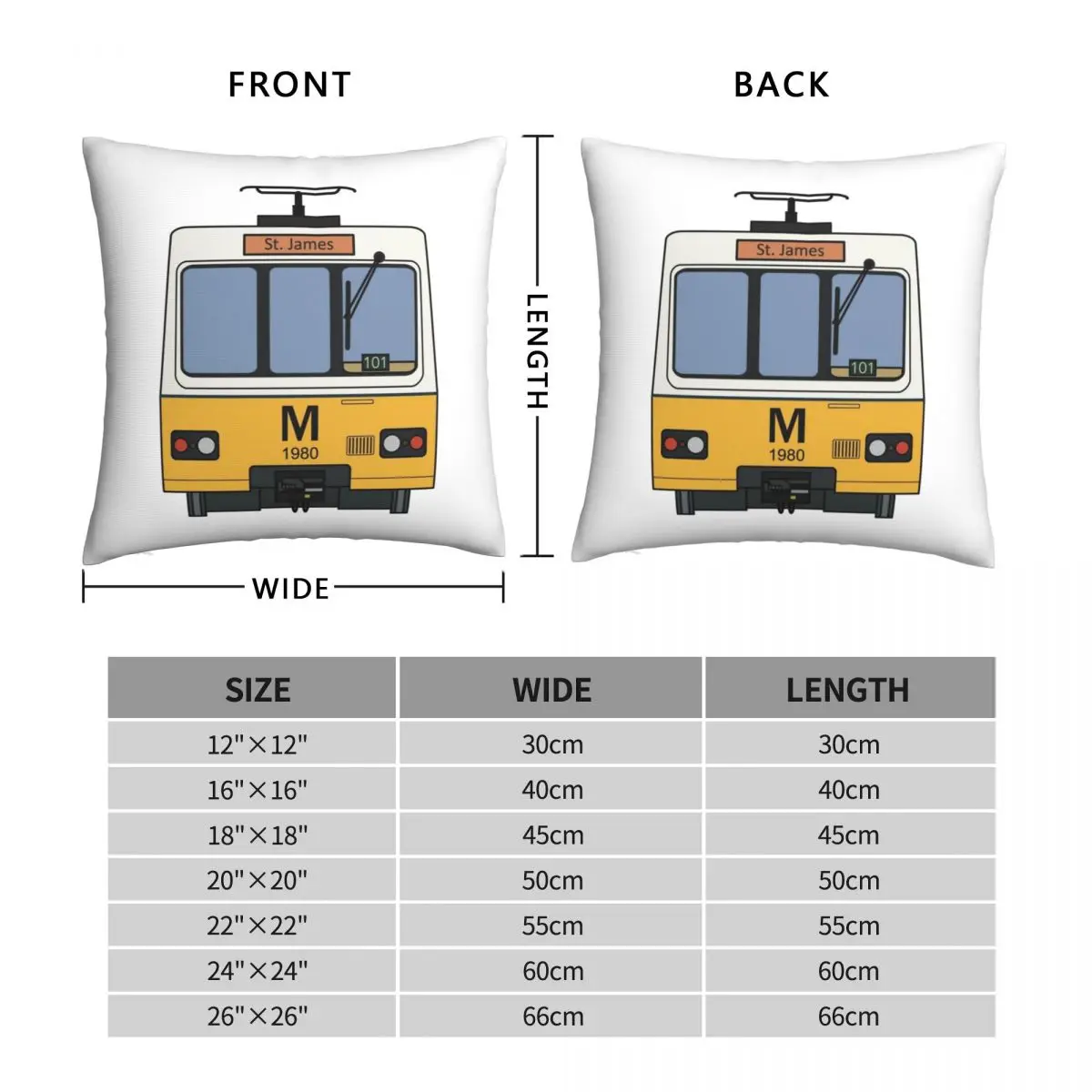 Tyne And Wear Metro 1980 Pillowcase Polyester Linen Velvet Pattern Zip Decor Sofa Cushion Case