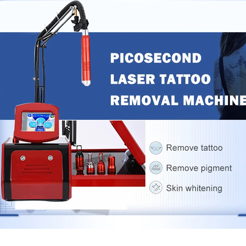 High Quality 4 Wavelength Nd Yag Laser 755 1320 1064 532 Nm Pico second Laser Beauty Machine for Tattoo Eyebrow Wrinkle Removal