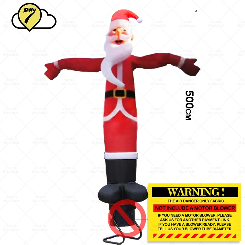 5m Santa Claus Air Dancer Syk Balloon Inflatable Tube Puppet Sky Wavy Man Dancer for Christmas Decorative Hand Moving Type