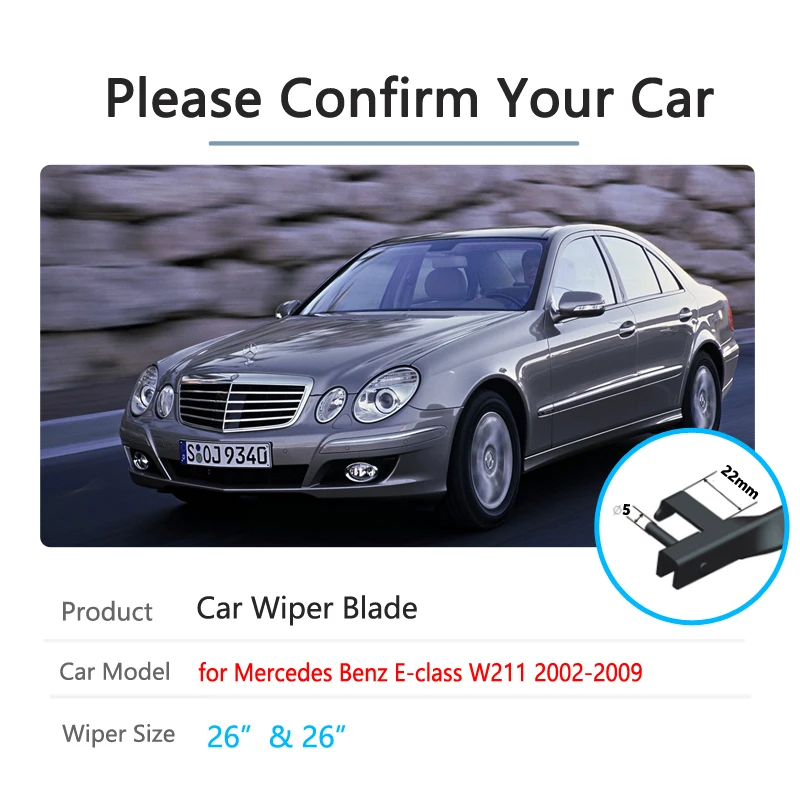 Car Wiper Blade for Mercedes Benz E Class W211 2002~2009 Windshield Wiper E200 E250 E270 E280 E300 E320 E350 E400 E420 E450 E500