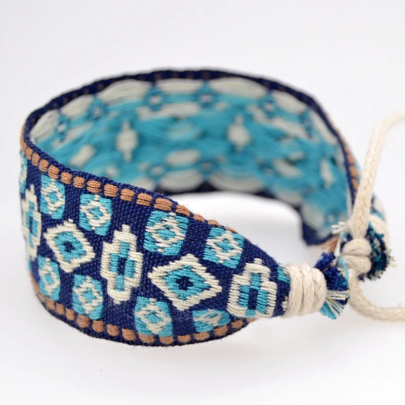 Ethnic Style Fashion Hand-woven bracelets Jacquard Simple Fashion Brand Cotton And Linen Bracelets #XL004