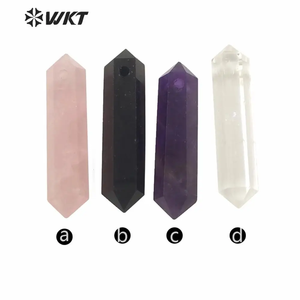 WT-P1579 Hight Quality Natural Stone pendant Double Point Quartz Necklace Pendant  For Necklace Accessory