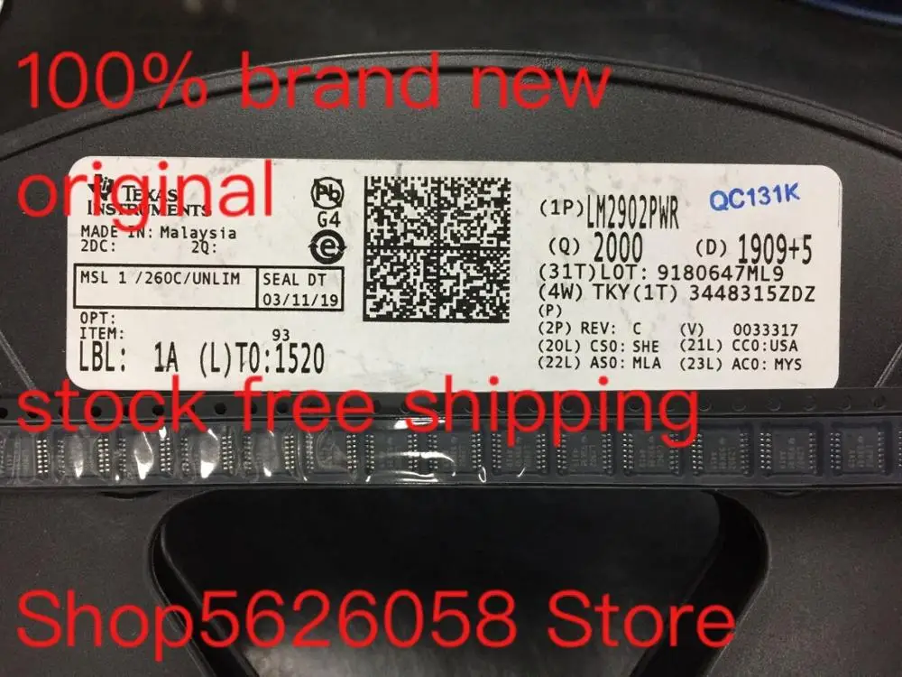 50PCS/LOT LM2902PWR LM2902 TSSOP14 TSSOP 100% new original freeshipping