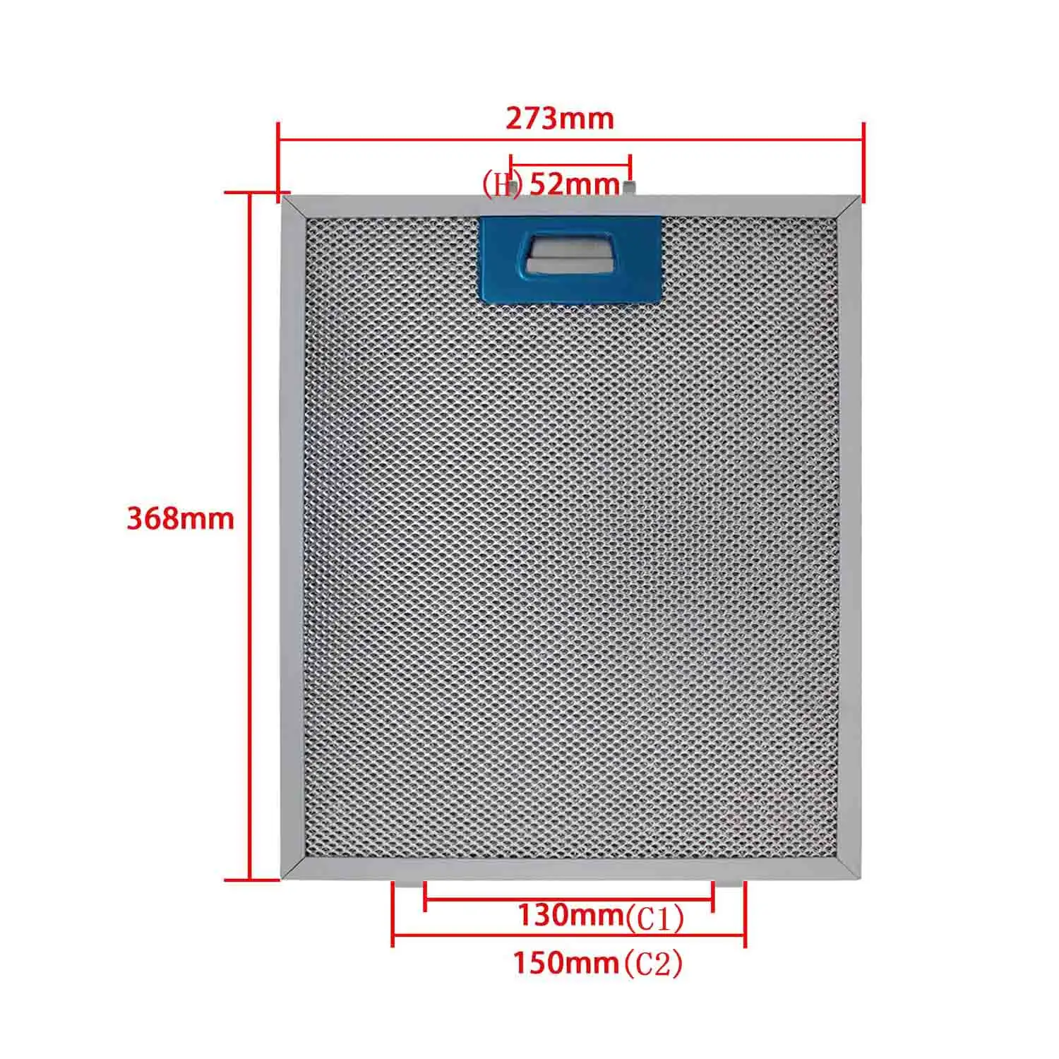 273*368C1 13CM  C2 15CM  H 5.2cmrange hood filter Exhaust hood metal dust filter Cooker Hood Mesh Filter Metal Grease Filter