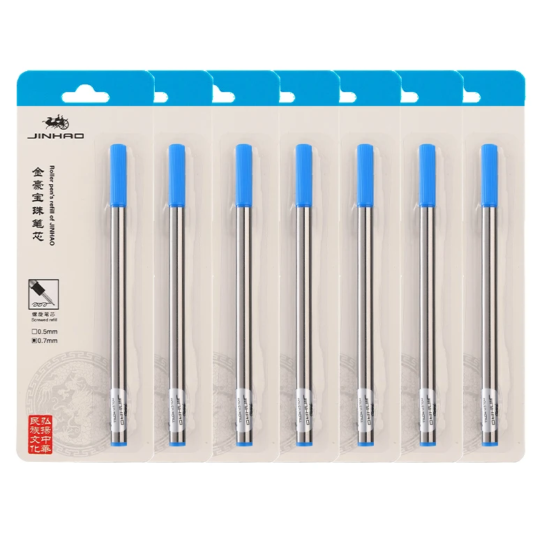 8 Cái Bộ Bút Bi Đổ JINHAO Tiêu Chuẩn Màu Đen Và Màu Xanh Mực Tháp Bóng Lăn Cổ Thụ 0.5MM 0.7MM Công Sở Trường Phụ Kiện