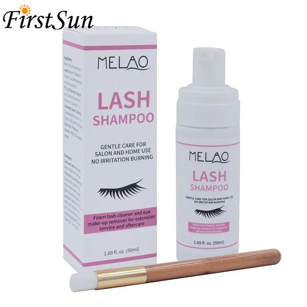 

50ml Cleaning Eye Lashes Detergent Before Eyelash Extension Eyes Pump Design Eyelash Cleanser Foam Shampoo Makeup Remover Set