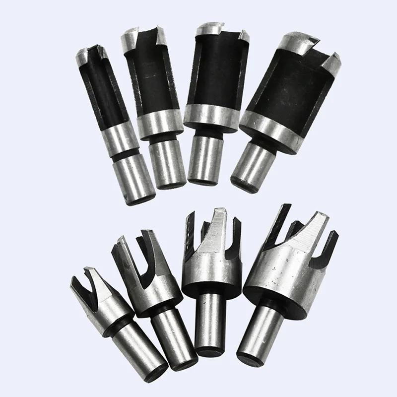 

4Pcs/8pc Carbon Steel Cork Drill Woodworking Drill Bit Tube Claw Type Round Handle Drill Bit Used For Woodworking Opening Tools