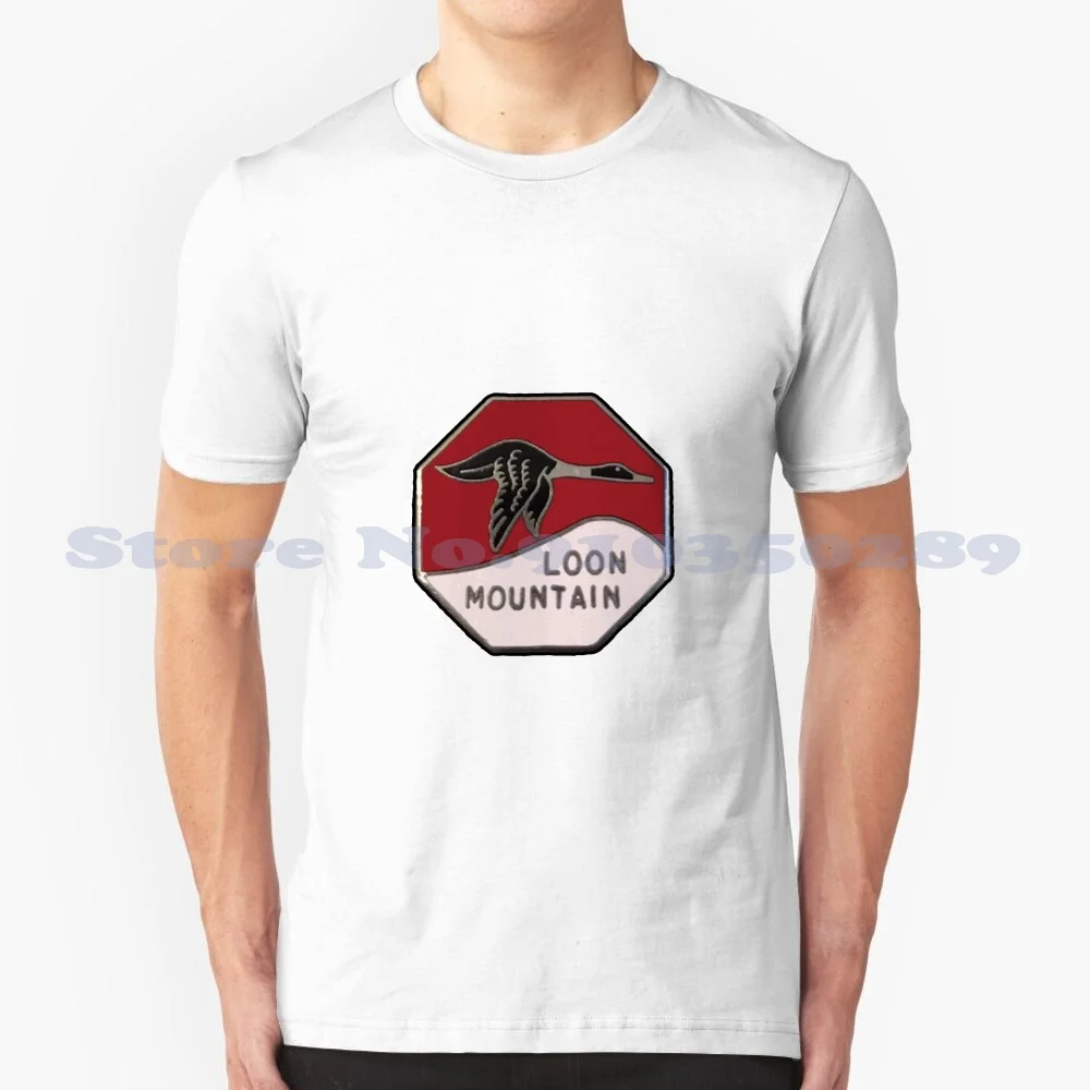 Loon Mountain Ski Resort From Image Of Vintage Ski Pin 100% Cotton T-Shirt Skiing Snowboarding Powder Outdoorresearch Skier