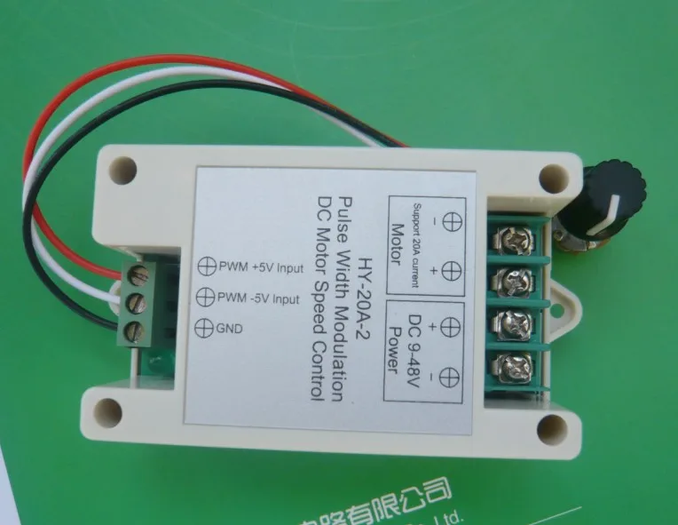 HY-20A-2 PWM DC Motor Geschwindigkeit Regler Unterstützt Variable Frequenz Eingang Control 0-5v Control 9V-48V