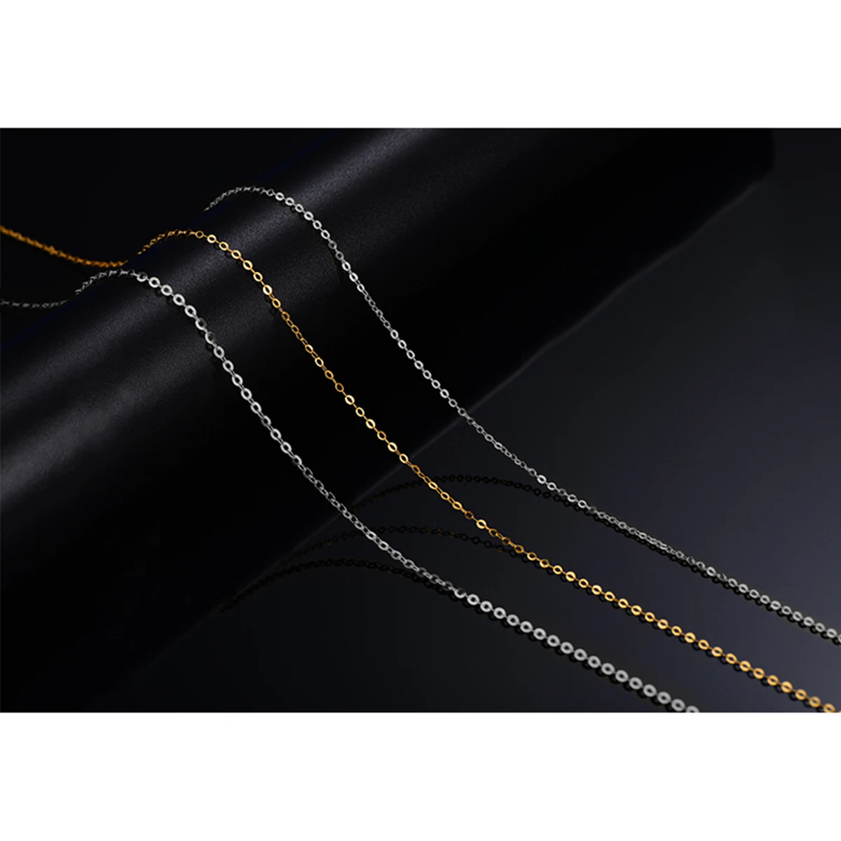 Klassische Basis-Kette 100% Echtes 925 Sterling Silber Halskette für Damen Verstellbare 45cm O-Kette für Edlen Schmuck Modischer Anhänger – Detail 4