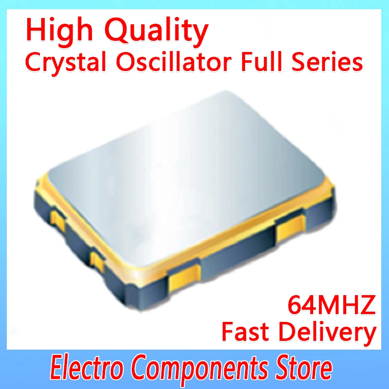 5PCS/Lot Active Patch Crystal Oscillator OSC 3.2*2.5MM 3225 64M 64.000MHZ 64MHZ SMD 4Pin OSC Programmable Oscillators Low Jitter