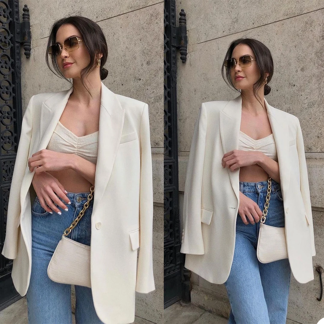 

Classic Women Blazer Custom Made Casual One Button Peaked Lapel Jacket 1 Piece High Quality Party Office Lady Coat