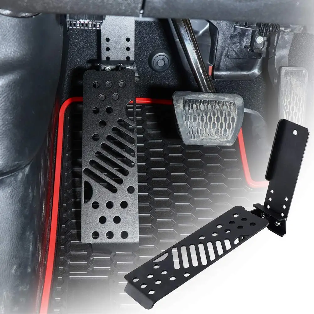 Metal Car Auto Dead Pedal Adjustable Left Side Foot Rest Kick Panel For Jeep Wrangler JL Sahara Rubicon 2018-2023+