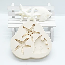 XiaoXiang Starfish Silicone Molds Baking Accessories DIY Fish Resin Chocolate Mold Fondant Cake Decorating Tools