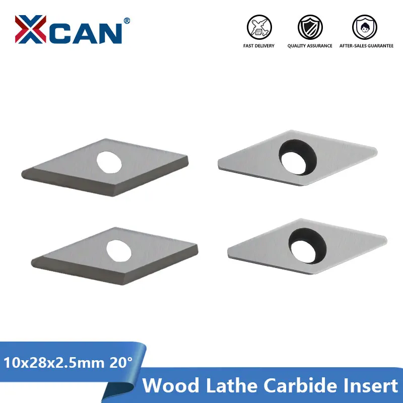 XCAN ahşap dönüm araçları karbür Insert 10x28x2.5mm 20 ° torna kesici ahşap tornası araçları