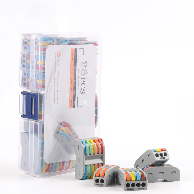 Boxed Quick Butt Wire Connectors Push-In 2/3/4/5 Pin Conductor Terminal Home Led Light Electric Cable SplicingWiring Connector