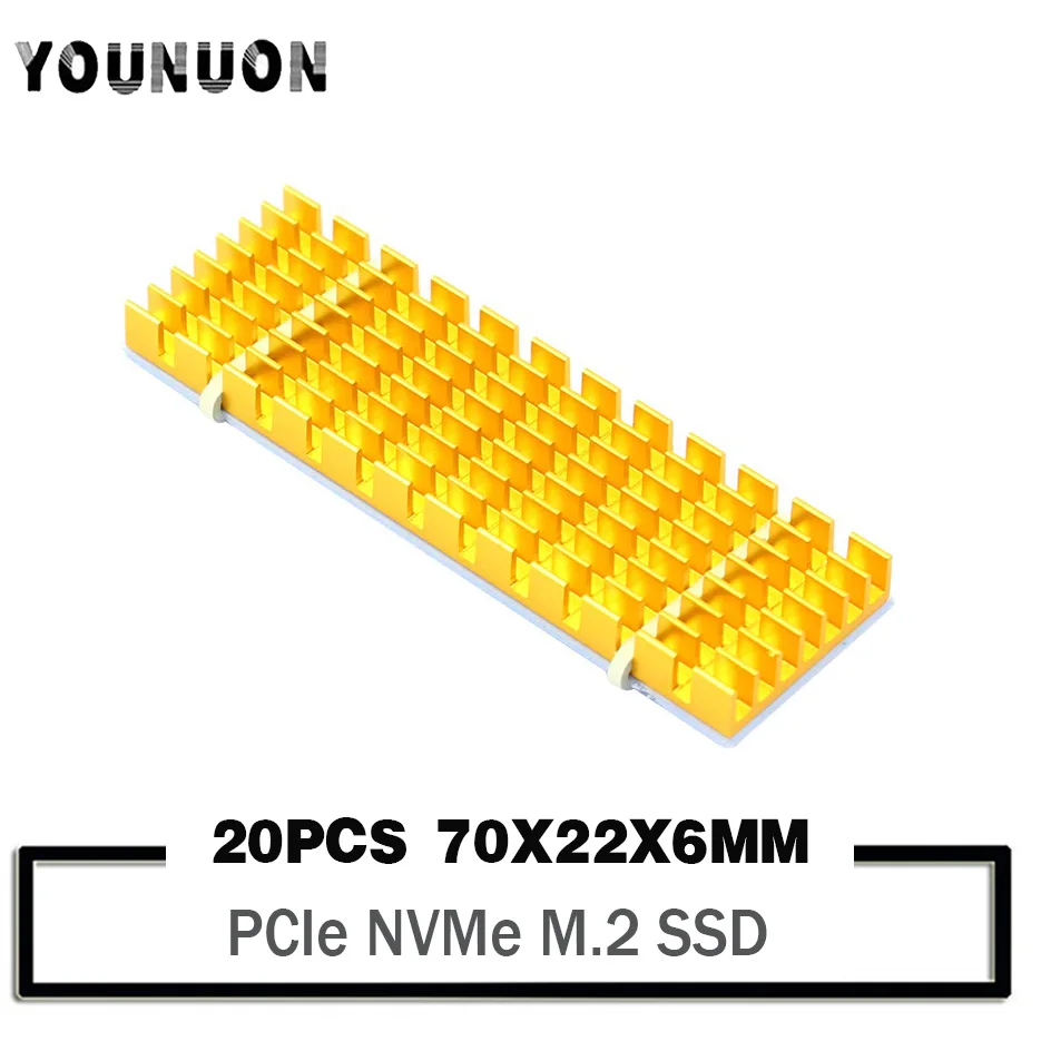 20PCS Aluminum Cooling HeatSink Thermal Pads Heat Dissipation Radiator Thickness for M.2 NGFF SATA PCI-E NVME m2 SSD Heatsint